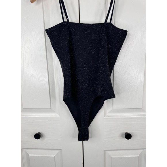 Women's Garage Black Sparkly Buttoned Bottom Tank Top Size Small - Picture 5 of 8